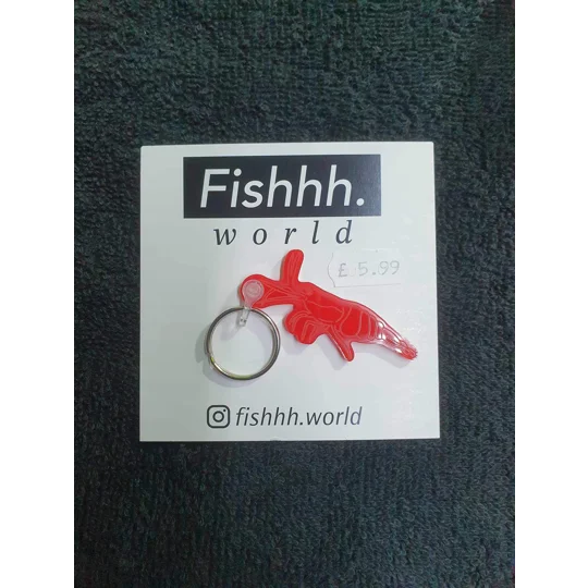 Shrimp acrylic keyring