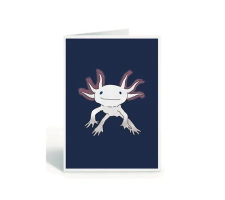 Axolotl greetings card