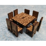 WOODEN TABLES AND CHAIRS