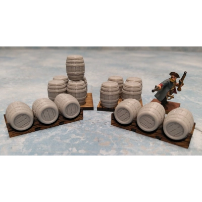 WOODEN BARREL SET