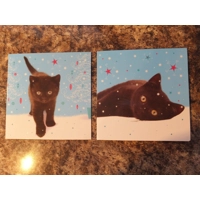 BLACK KITTEN 1ST CHRISTMAS LUXURY..