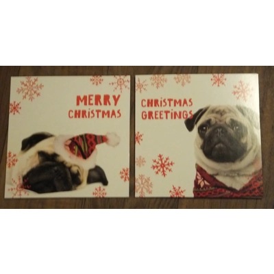 PUGS CHRISTMAS CARDS PK 10 GC 53 PUGS CHRISTMAS CARDS PK 10 GC 53