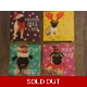 Pugs Christmas Small Cards pack of 10 GC 54