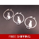 Cat and mouse Pendant Pendant / Charm x 3