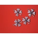 SILVER COLOURED FOUR LEAF CLOVER CHARM (x4 )