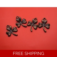 BRONZE COLOURED CLOVER CHARM (x4 )