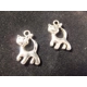 TIBETAN SILVER CHEEKY CAT CHARM x 2