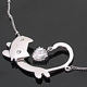 Zircon Running Cat Necklace