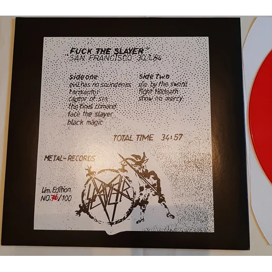 Slayer F#ck The Slayer Red vinyl live 1984 San Francisco LTD 100