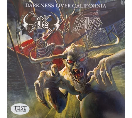 Slayer / Dark Angel 1984 demo recordings LP Test Pressing white label Darkness Over California
