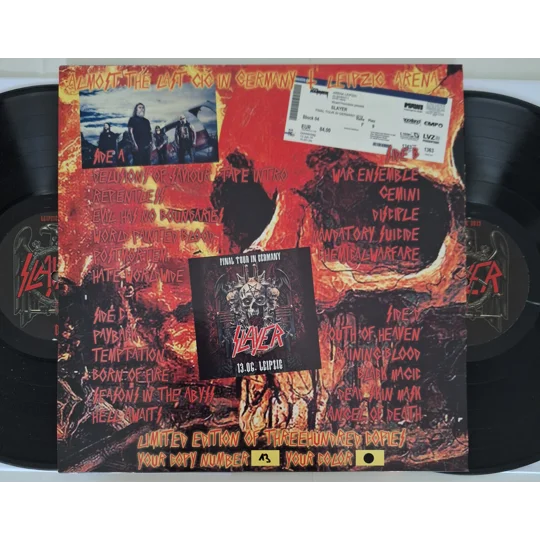 Slayer live 2019 The Final Campaign Leipzig Arena Germany 2LP Black vinyl numbered