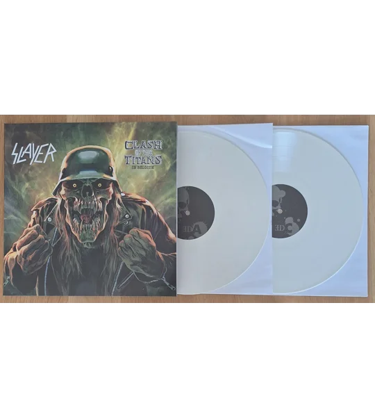 Slayer Clash Of The Titans In Belgium live 1990 Genk 2LP White vinyl gatefold sleeve