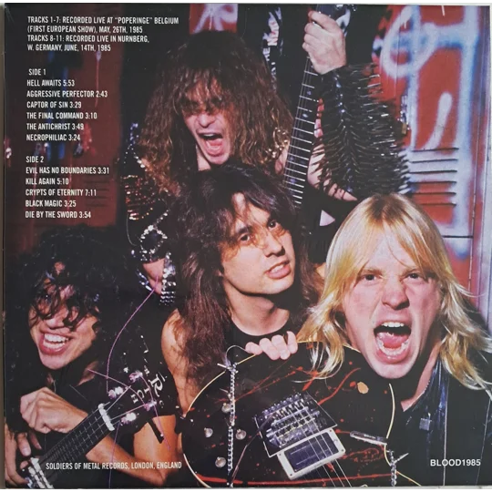 Slayer live 1985 Poperingen Nurnberg LP Grey Marbled Bloodstains Across Europe 1985