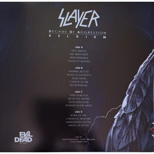 Slayer live 1991 Brussel 2LP Black vinyl gatefold sleeve Decade Of Aggression Belgium
