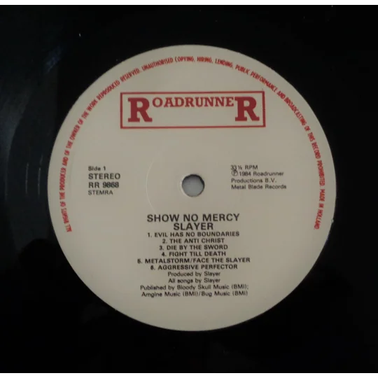 Slayer Show No Mercy LP Album