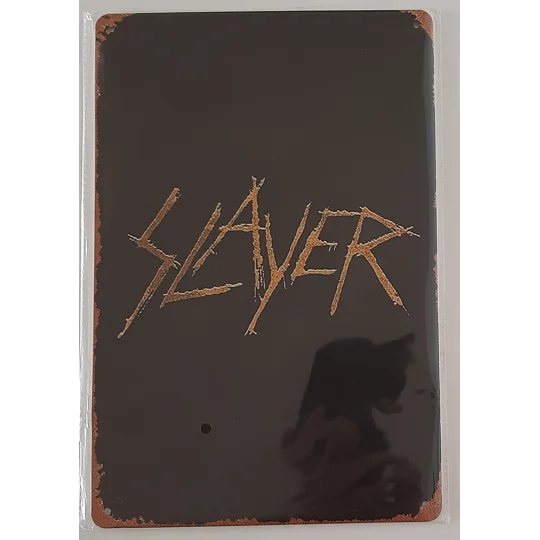 Slayer - Decorative metal wall plate rusty look 30x20cm.