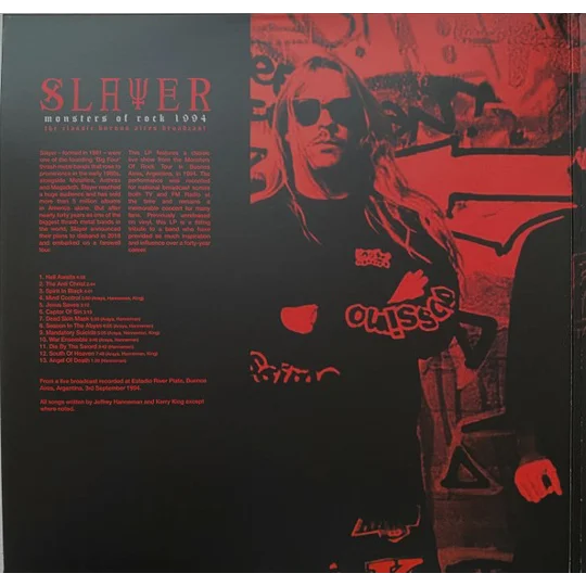 Slayer Monsters of Rock 1994 The Classic Buenos Aires Broadcast Buenos Aires Argentina 2LP black