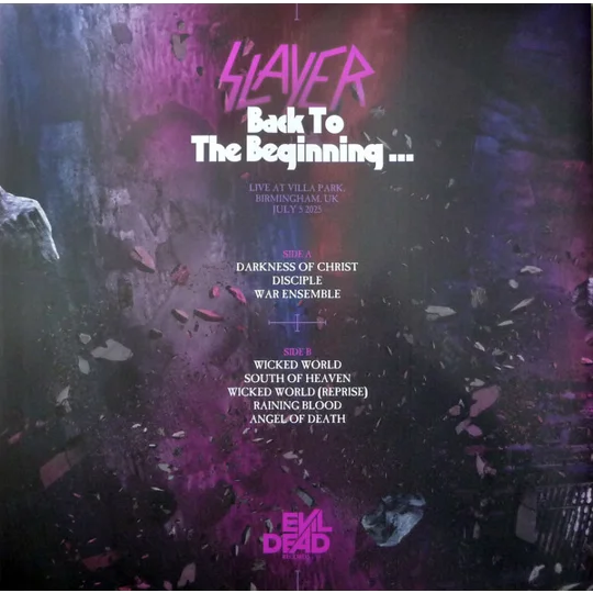 Slayer live 2025 Birmingham Villa Park Purple vinyl Back To The Beginning...