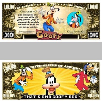 *GOOFY* 1 Million Dollars Novelty paper banknote - The United States of America
