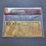 SWEDEN 1000 Kronor 24k gold plated ban..
