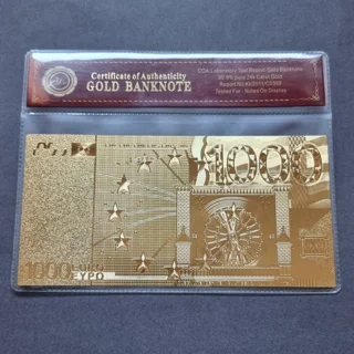 1000 EUR 24k gold plate..