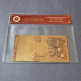 Colourised MALAYSIA 2 Ringgit 24k gold..