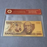 Colourised MEXICO 1000 Peso 24k gold p..