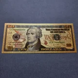 Colourised USA 10 Dollars 24k gold pla..