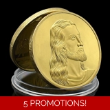 JESUS The Last Supper gold plated coin..