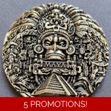 AZTEC-MAYAN CALENDAR 3D souvenir coin ..