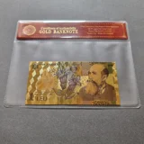Colourised ROMANIA 1 Leu 24k gold plat..
