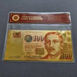 Colourised SINGAPORE 100 Dollars 24k g..