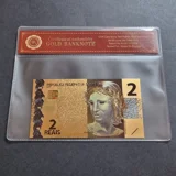 Colourised BRAZIL 2 Reais 24k gold pla..