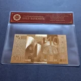 10 EUR 24k gold plated banknote with COA