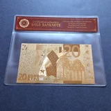 20 EUR 24k gold plated banknote with COA