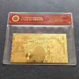 5 GBP 24k gold plated banknote with CO..