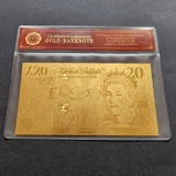 20 GBP 24k gold plated banknote with C..