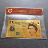 Colourised 5 GBP Queen Elizabeth II 24..