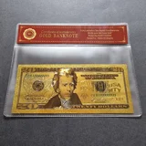 Colourised USA 20 Dollars 24k gold pla..
