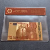 Colourised 10 EUR 24k gold plated bank..