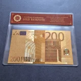 Colourised 200 EUR 24k gold plated ban..
