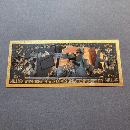 Colourised BATMAN 1 Million Dollars 24k gold plated banknote