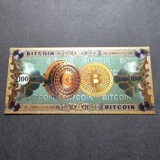 Colourised 100 BITCOIN 24k gold plated..