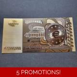 Colourised 1 Million EUR 24k gold plat..