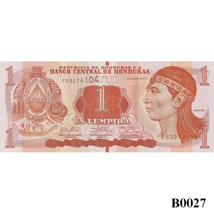 HONDURAS 1 Lempira 2014 UNC (B0027)