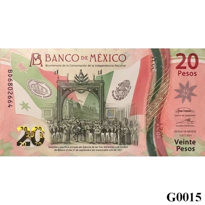 MEXICO 20 Pesos 2021 Commemorative - polymer UNC (G0015)
