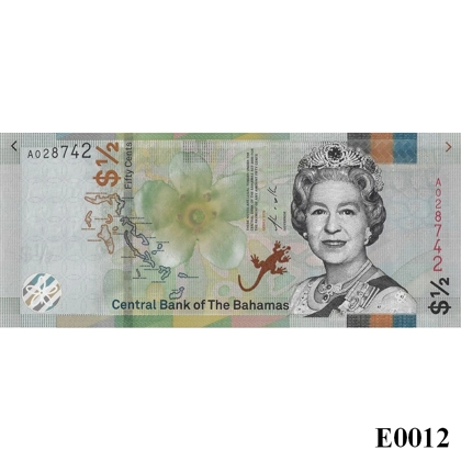 BAHAMAS Half Dollar 2019 QUEEN ELIZABETH II UNC (E0012)