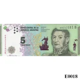 ARGENTINA 5 Pesos 2015 UNC (E0018)