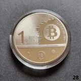 1 BITCOIN Cent silver plated coin