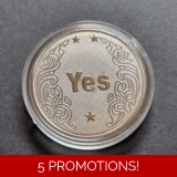 YES - NO silver plated coin